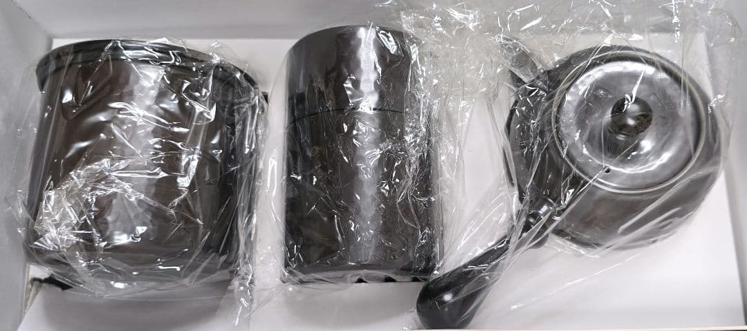 新光堂 美術銅器 純銅黒銅仕上げ 三点セット(茶箕付き)の写真2枚目