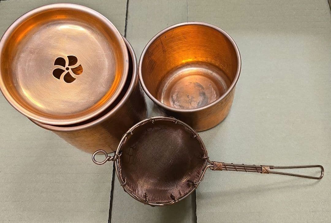 京都 有次 銅製 茶こし3点セット (茶こし・茶こし受け・茶こぼし)の写真6枚目
