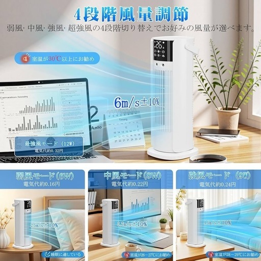 新品未使用 タワーファン 扇風機 1台4役 冷風機 羽根なし DCモーターの写真3枚目