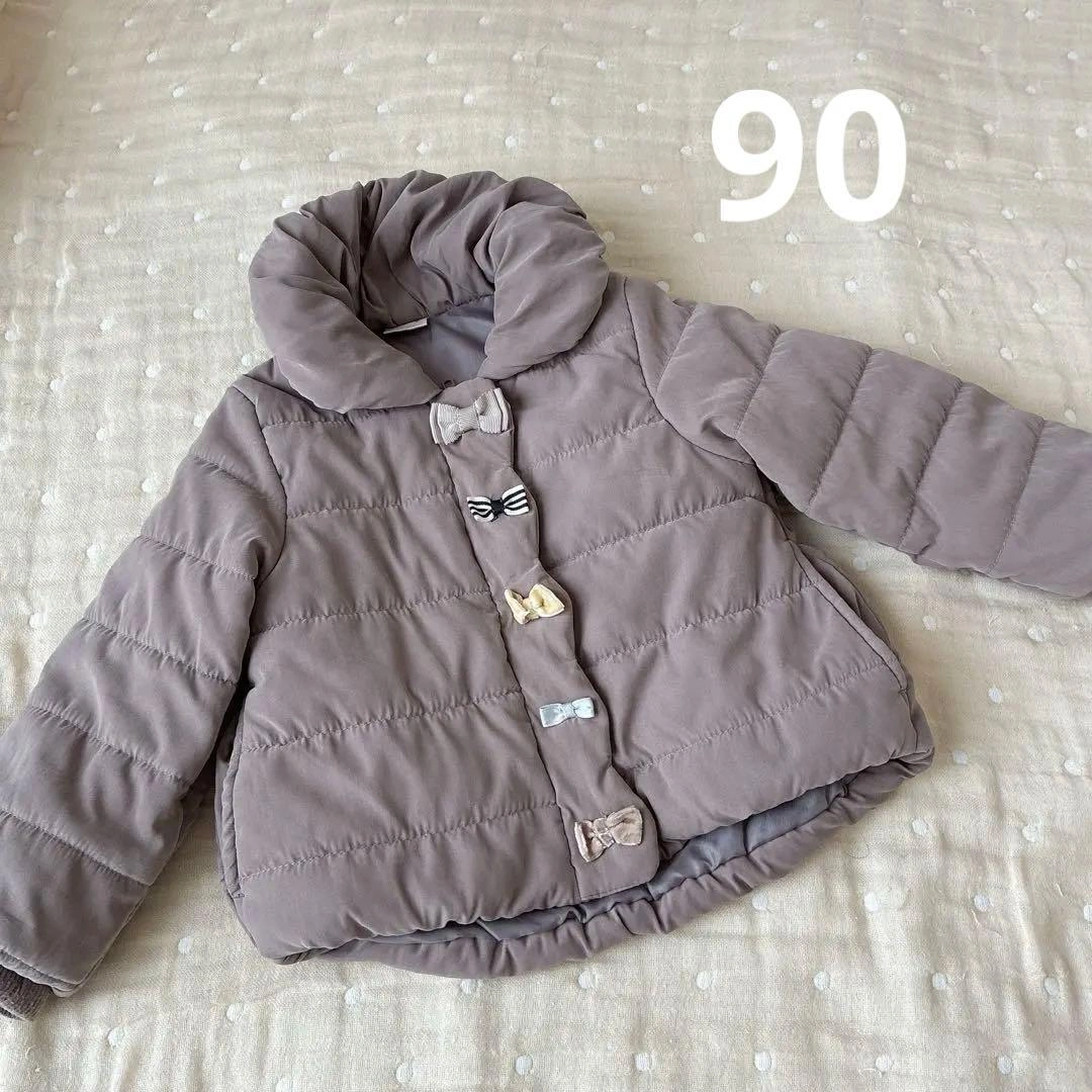 petit main 中綿コート 90cm リボン