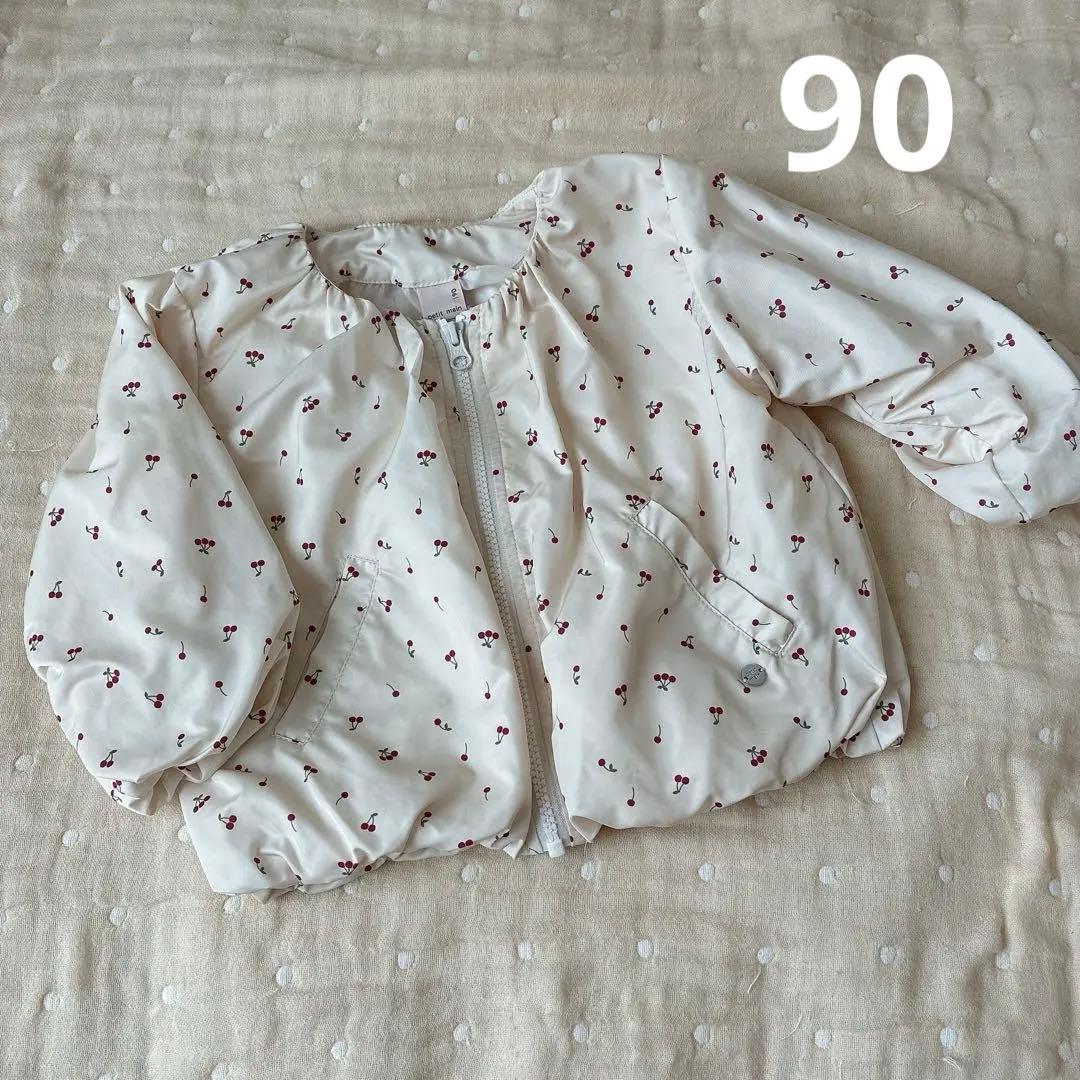 petit main アウター 90cm さくらんぼ柄