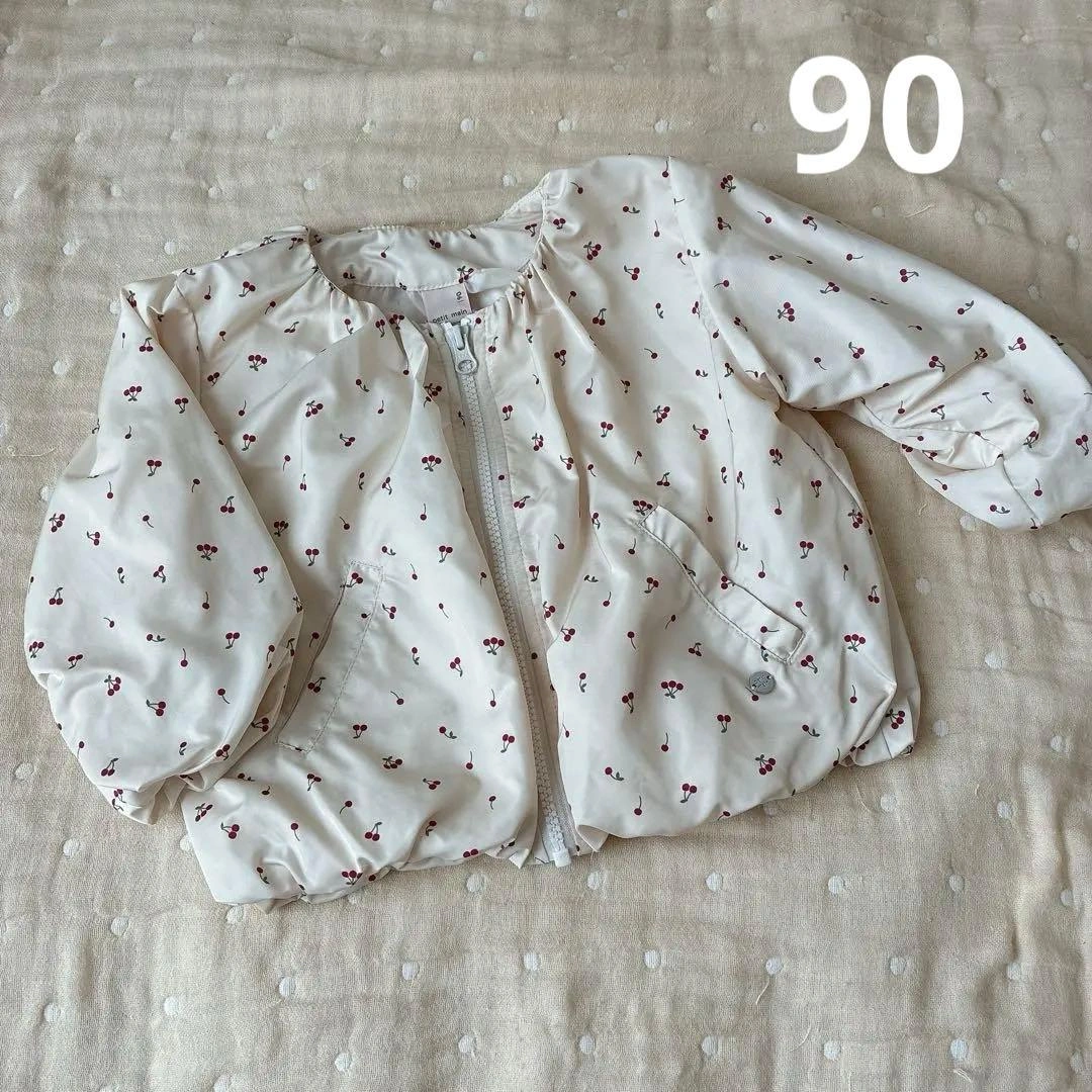 petit main アウター 90cm さくらんぼ柄