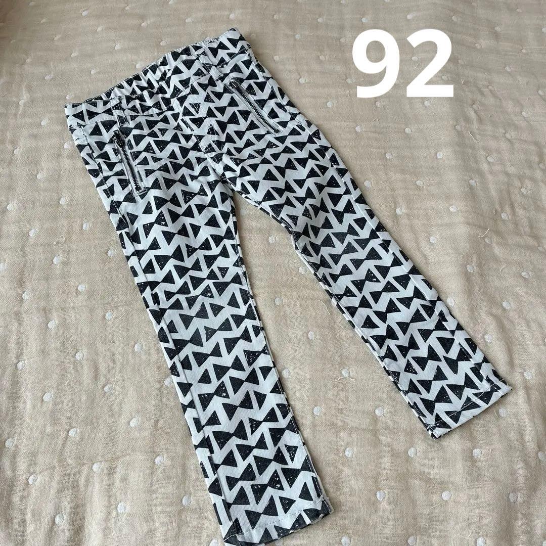 H&M パンツ 92cm モノトーン リボン柄
