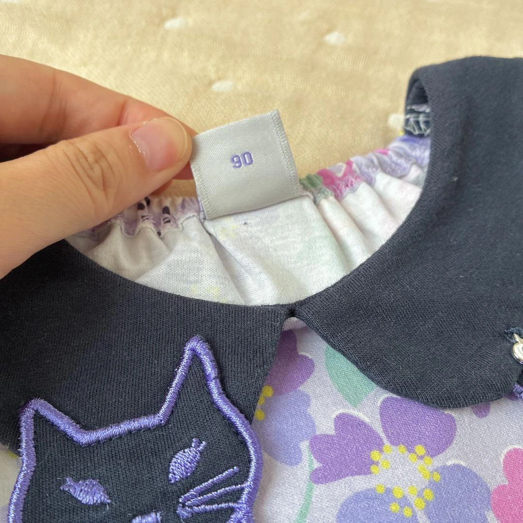 ANNA SUI mini ワンピース 90cm 猫 花柄の写真3枚目