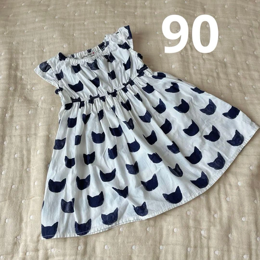 any FAM ワンピース 90cm 猫柄