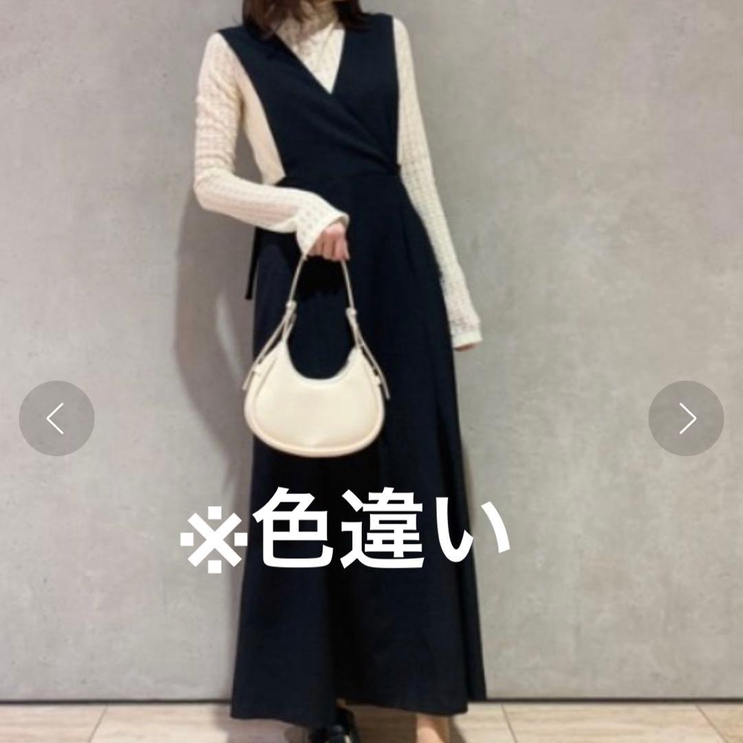 FRAY I.D Vネックジャンパースカート ベージュの写真7枚目
