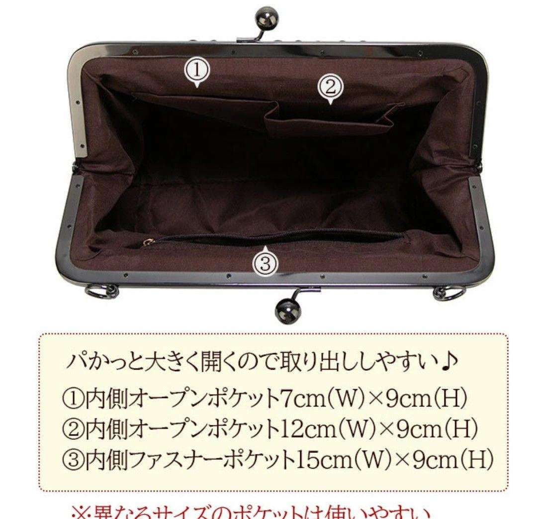 【新品】2WAYがま口バッグ くすみピンク ショルダー ハンドバッグ 不織布付きの写真5枚目