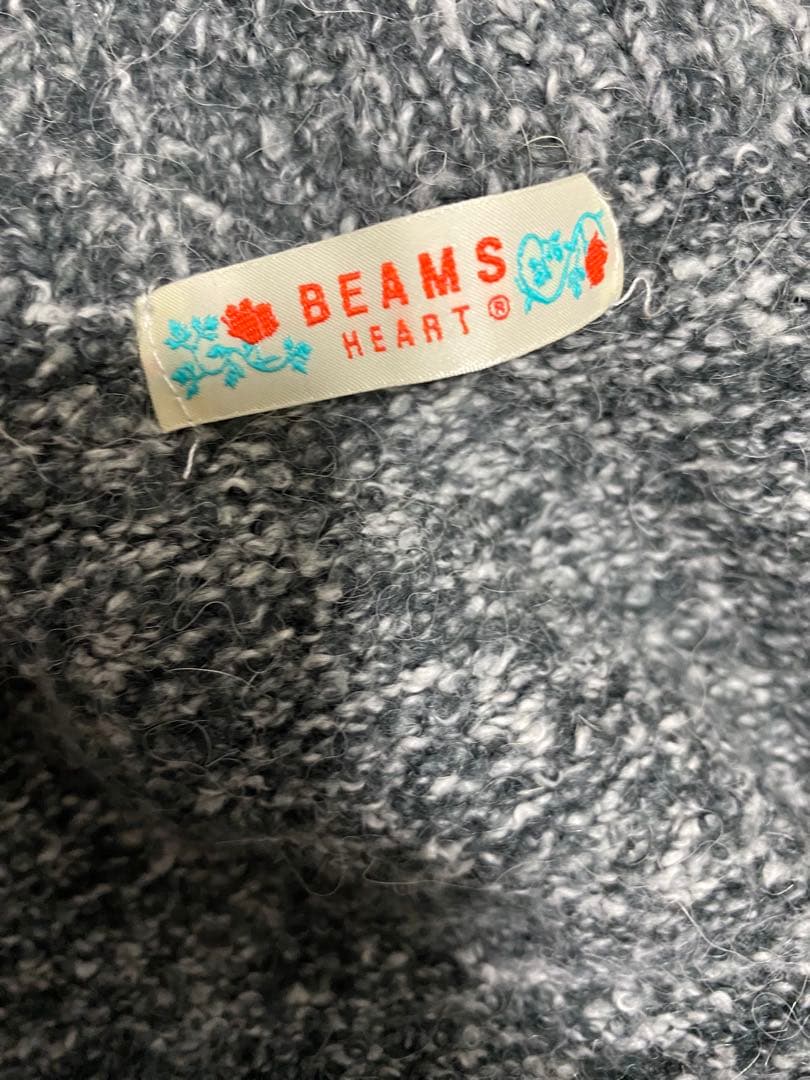 BEAMS HEART グレー ケーブル編み ニットワンピースの写真3枚目