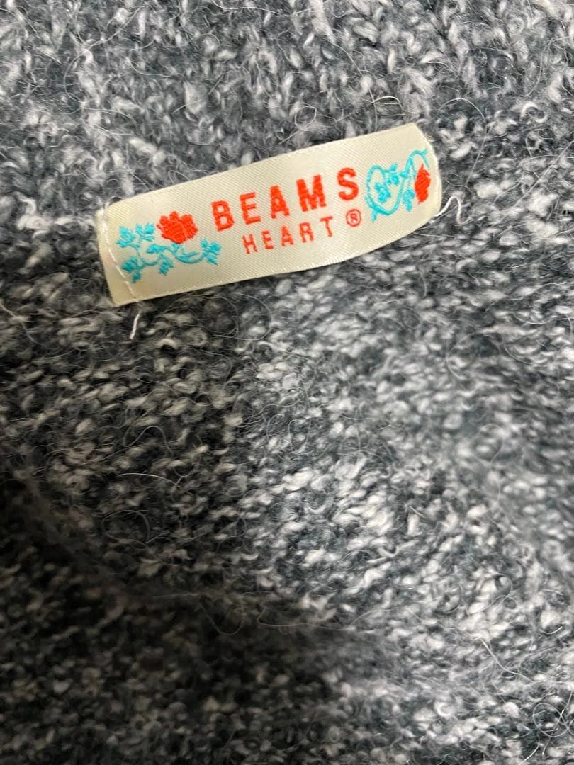 BEAMS HEART グレー ケーブル編み ニットワンピースの写真3枚目