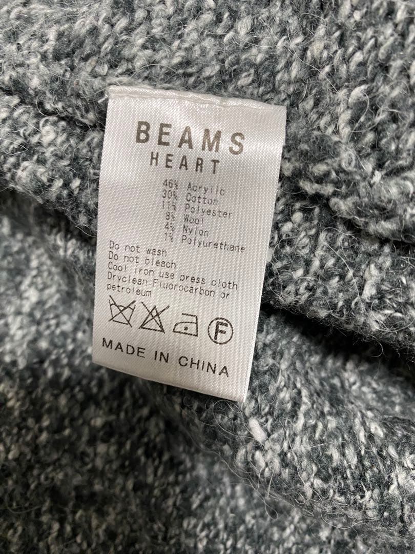 BEAMS HEART グレー ケーブル編み ニットワンピースの写真4枚目