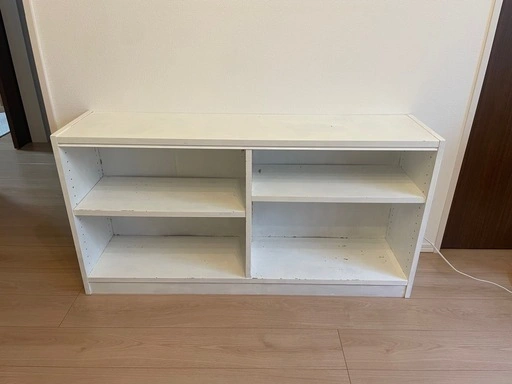 木製収納棚 ホワイト 幅120cm 可動棚 本棚 おもちゃ収納