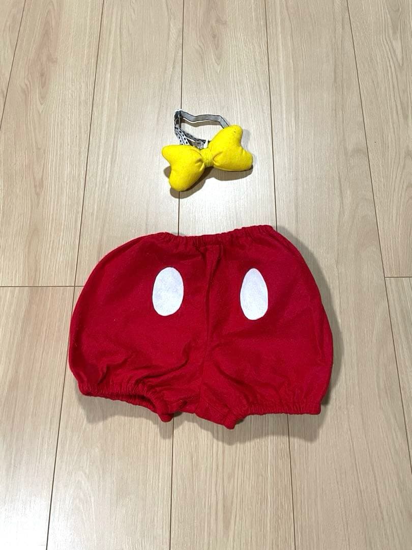ミッキー風 コスプレ 赤かぼちゃパンツ 蝶ネクタイ ハンドメイド 仮装