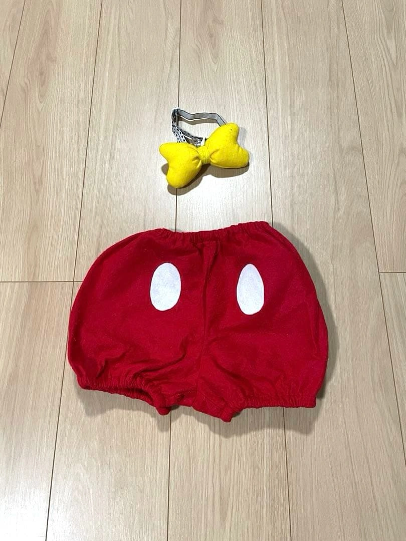 ミッキー風 コスプレ 赤かぼちゃパンツ 蝶ネクタイ ハンドメイド 仮装