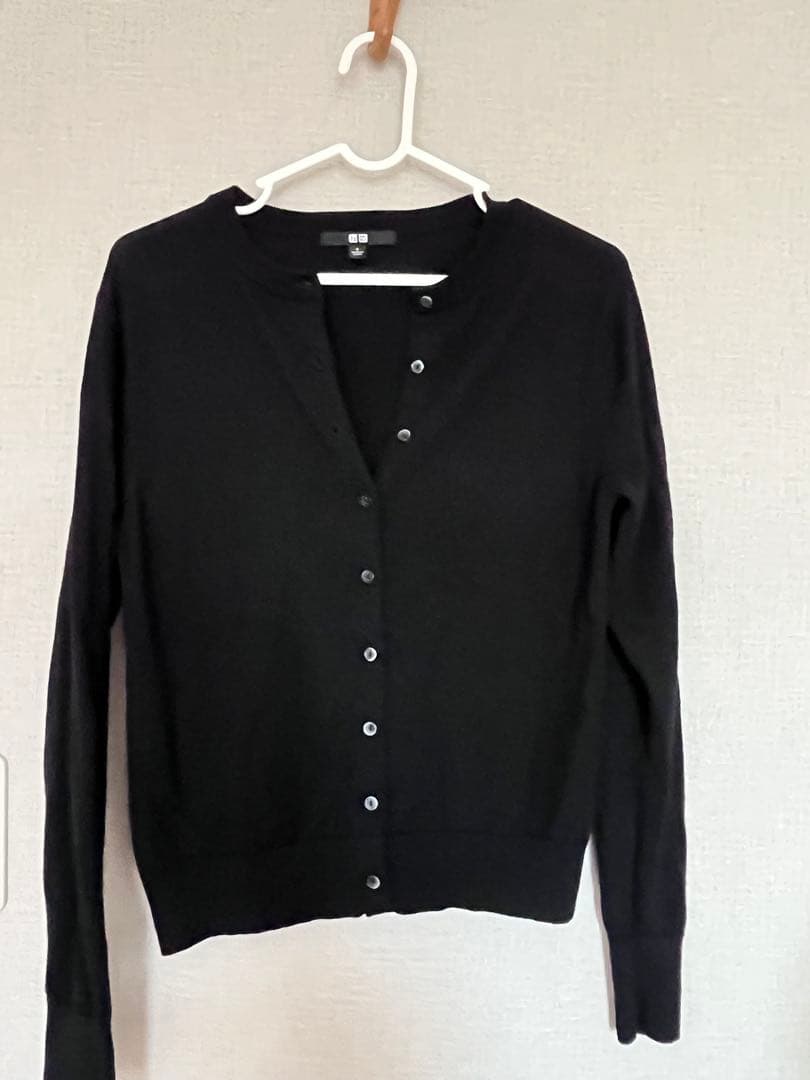UNIQLO クルーネックカーディガン ブラック Sサイズ