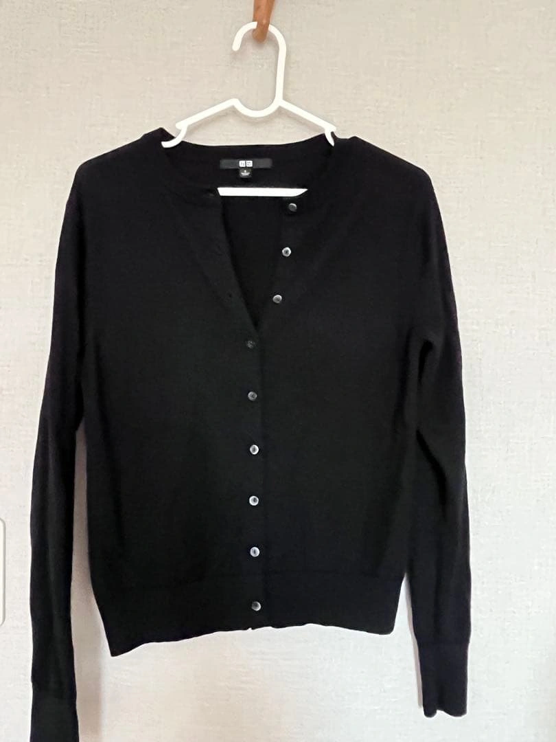 UNIQLO クルーネックカーディガン ブラック Sサイズ