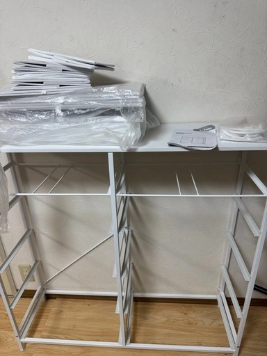 未使用 衣類収納 骨組みのみ組み立て済みです 配送可能ですの写真3枚目