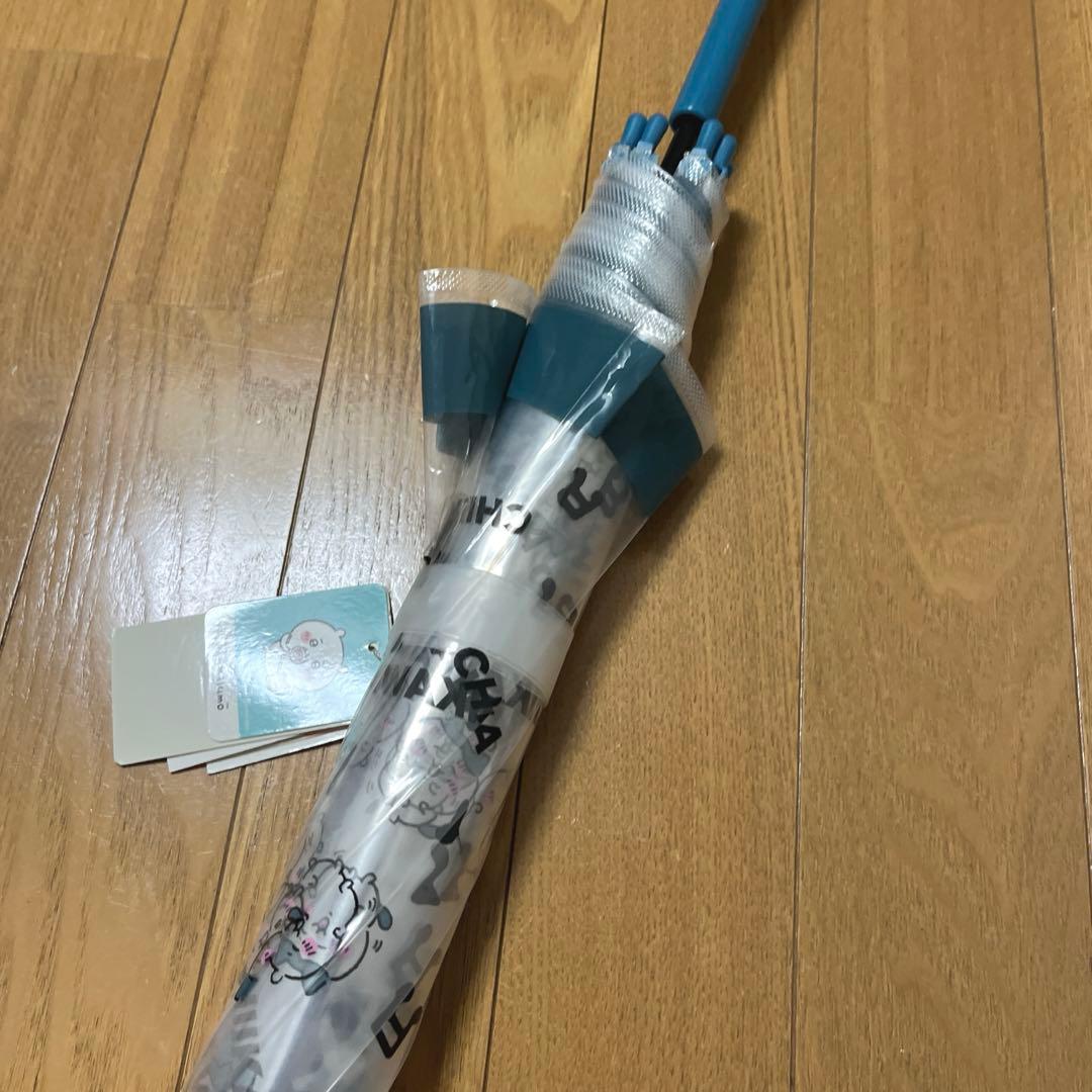 ちいかわ　長傘　グレイッシュブルー　親骨　60cmの写真2枚目