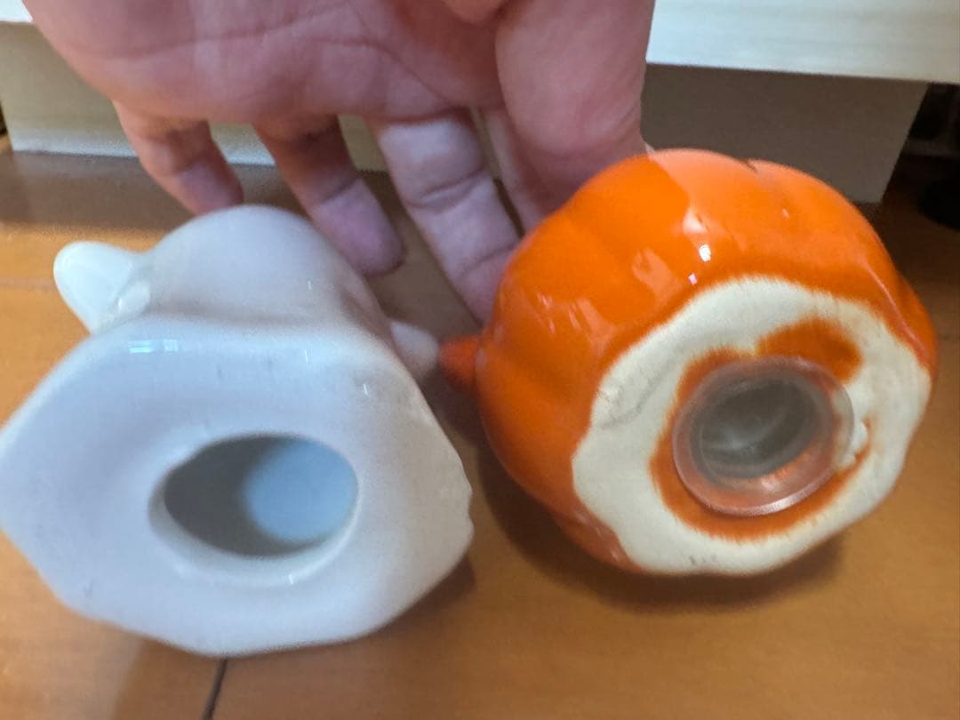 ハロウィン　ゴーストとパンプキンの陶器置物セット　ハロウィン飾りの写真3枚目