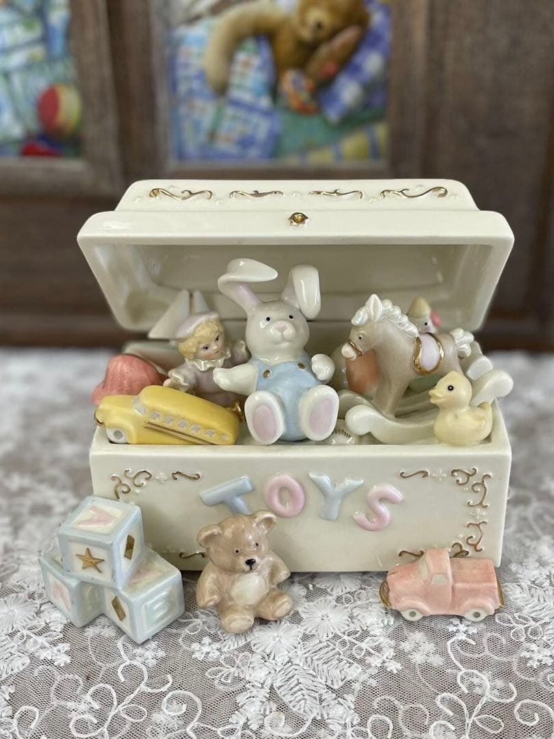 lenox レノックス おもちゃ箱 動物フィギュア 純正箱なし music box
