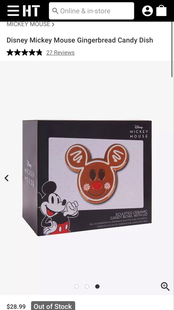 Disney 舶来品 ミッキー ジンジャーブレッド 陶器製 キャニスター　箱無しの写真6枚目