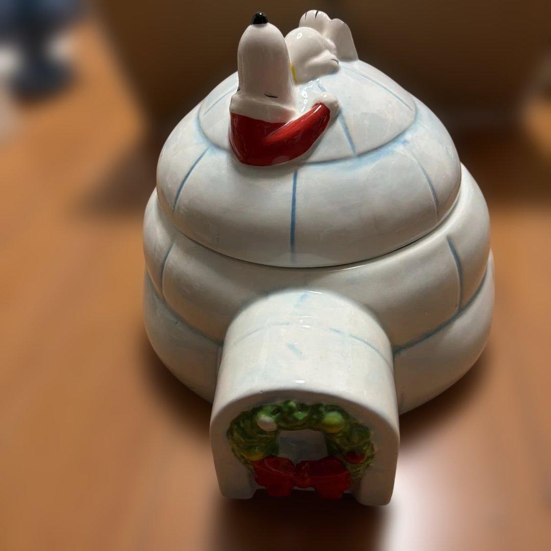 Snoopy スヌーピー イグルー型 陶器製 キャニスター 収納 小物入 難有