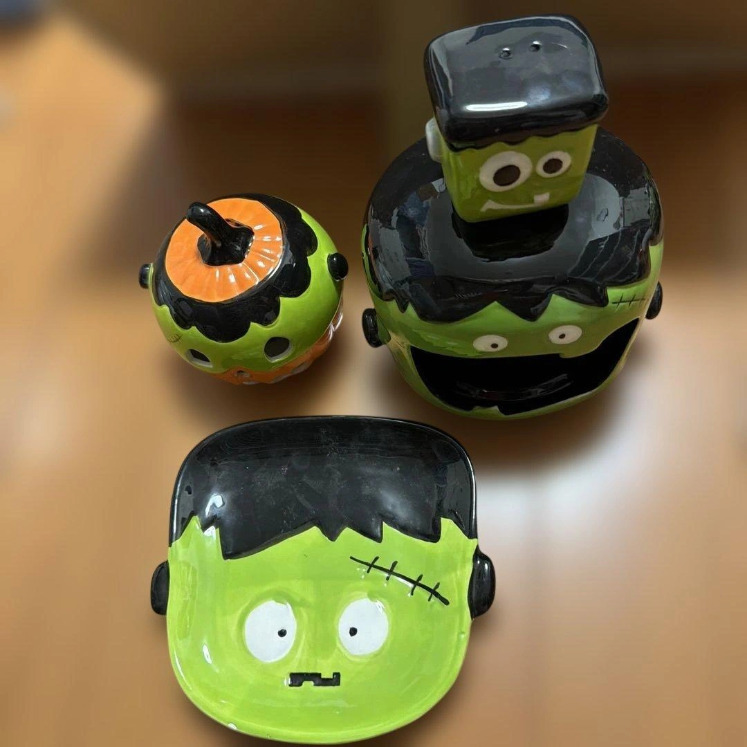 ハロウィン 陶器製 インテリア雑貨 フランケン4点セット