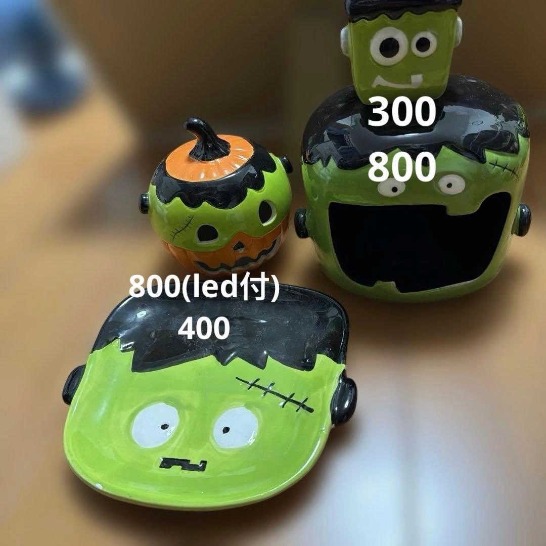 ハロウィン 陶器製 インテリア雑貨 フランケン4点セットの写真2枚目