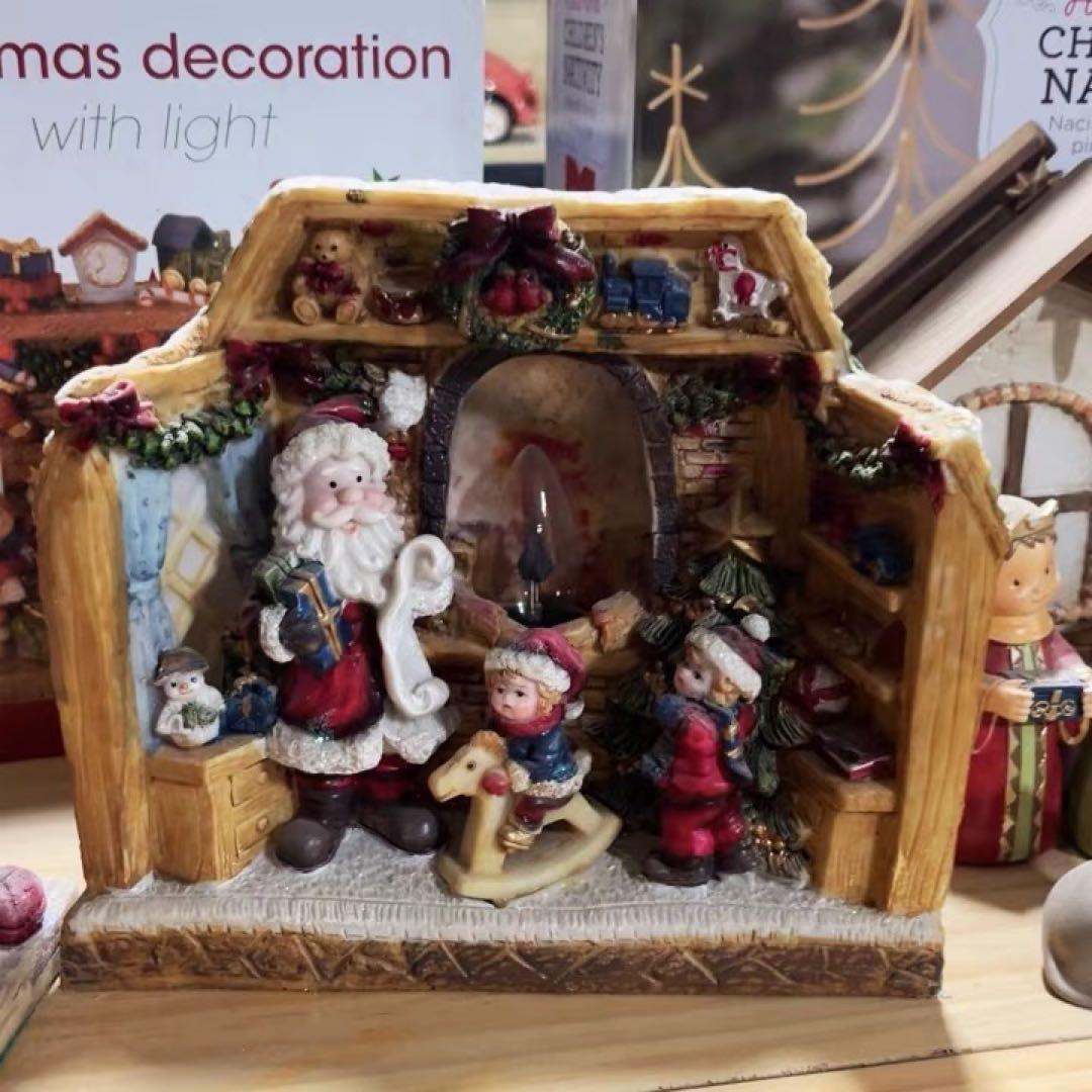 クリスマスデコレーション ライト付き サンタクロース