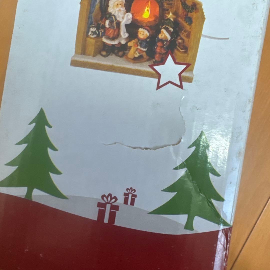 クリスマス 暖炉型 LEDライト オブジェ 電球2個付の写真3枚目