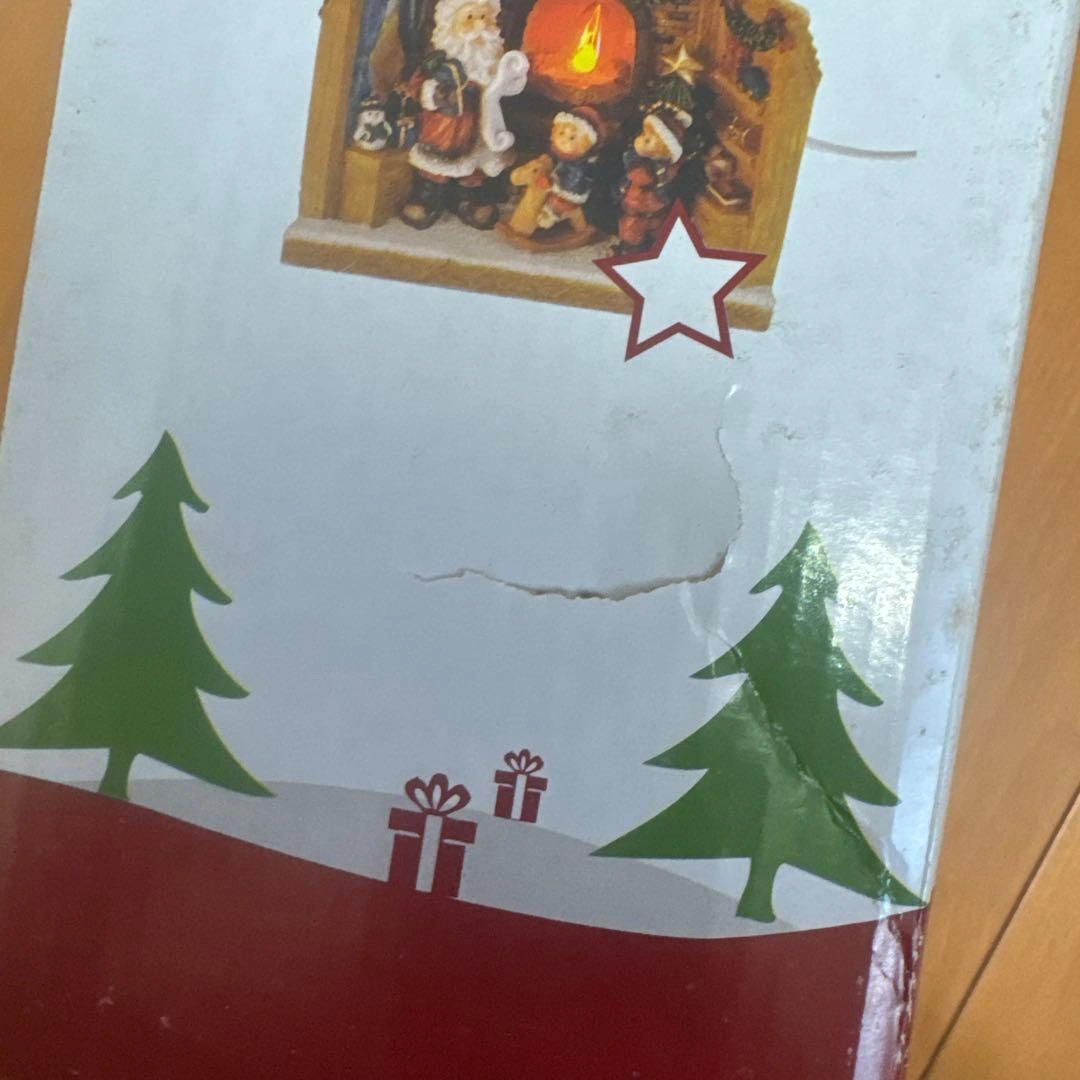 クリスマス 暖炉型 LEDライト オブジェ 電球2個付の写真3枚目