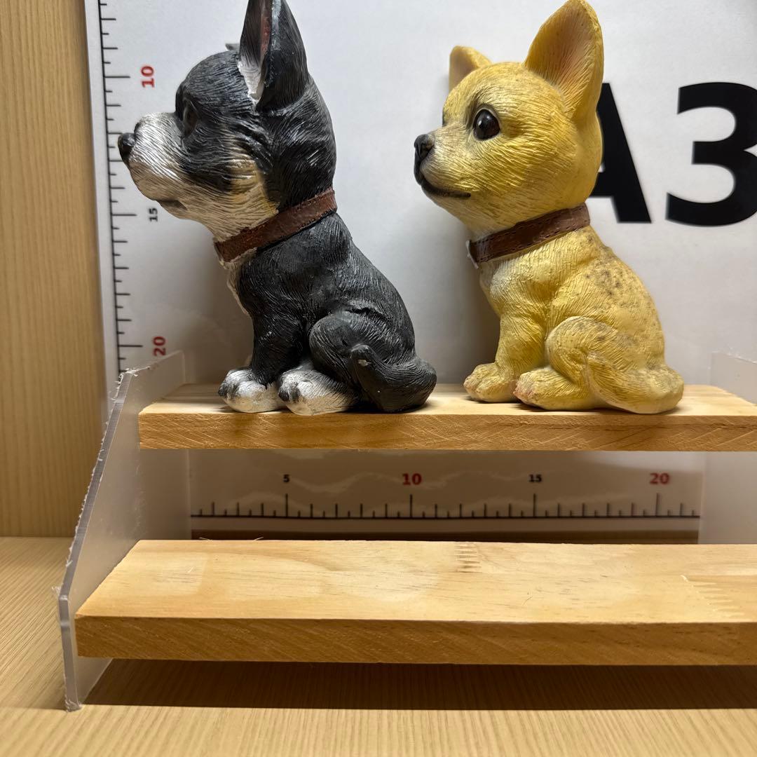 犬 置物 フィギュア ミニチュア 2個セット ガーデニング雑貨の写真2枚目