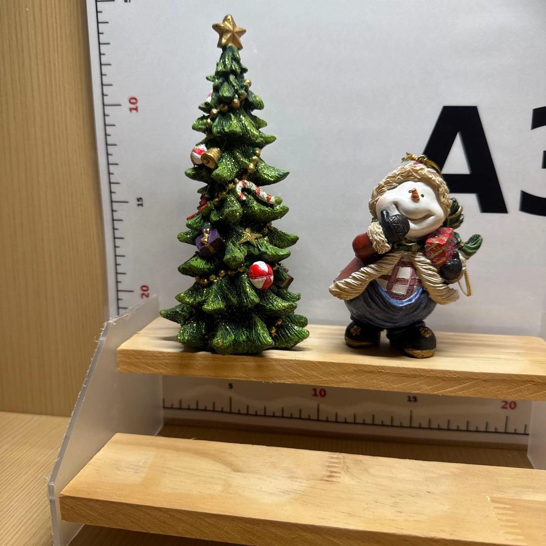 クリスマスツリー スノーマン オブジェ 2点セット