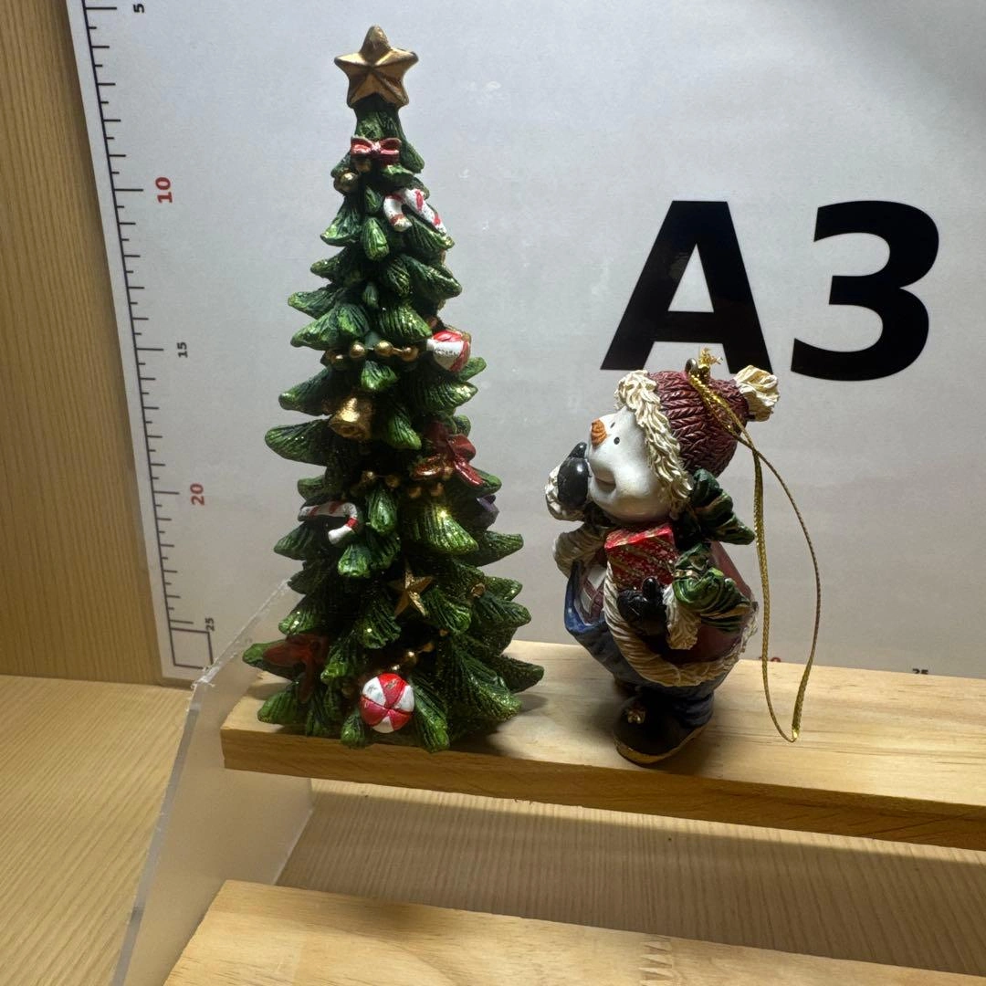 クリスマスツリー スノーマン オブジェ 2点セットの写真4枚目