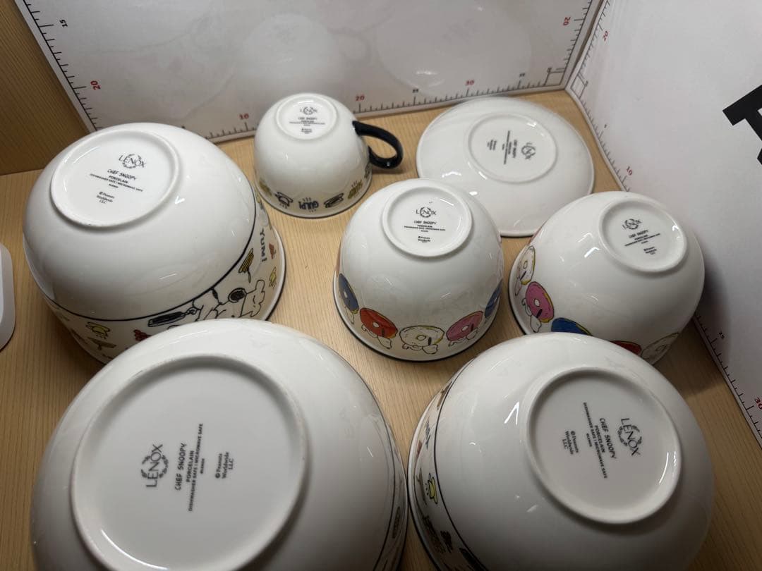 稀少 未使用品 LENOX スヌーピー 食器セット 6点 シェフ 陶器の写真2枚目
