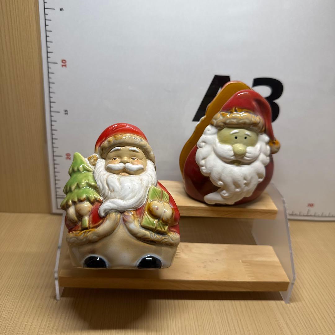 【クリスマス】サンタクロース 陶器製 特別窯技術 オブジェ ティッシュ入り