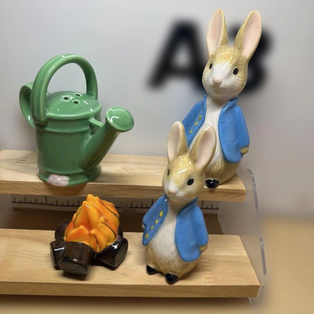 ピーターラビット ソルト&ペッパー じょうろ 焚き火 陶器製 訳あり