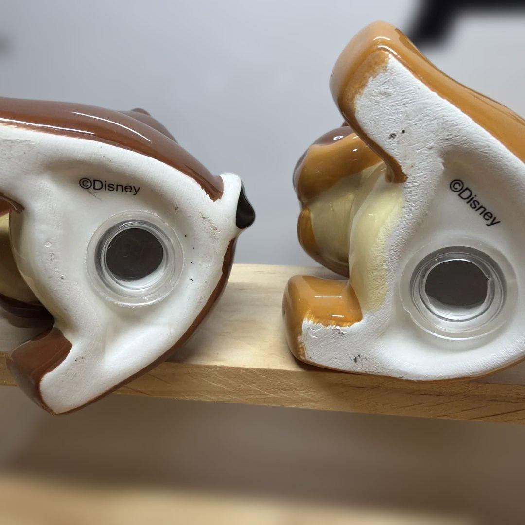 ディズニー　リス　チップとデール 陶器製 ソルト＆ペッパー入れ 2点セット　訳有の写真4枚目