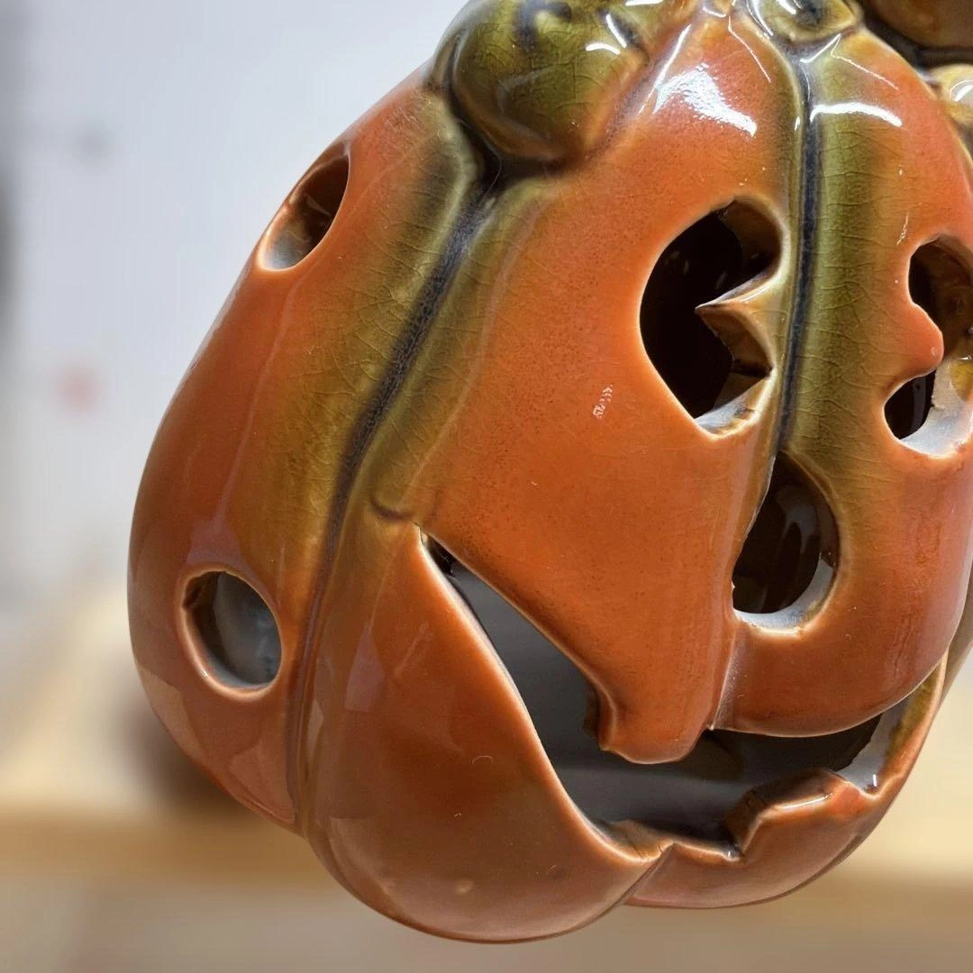 【ハロウィン】ゴースト パンプキン 陶器製 置物の写真3枚目