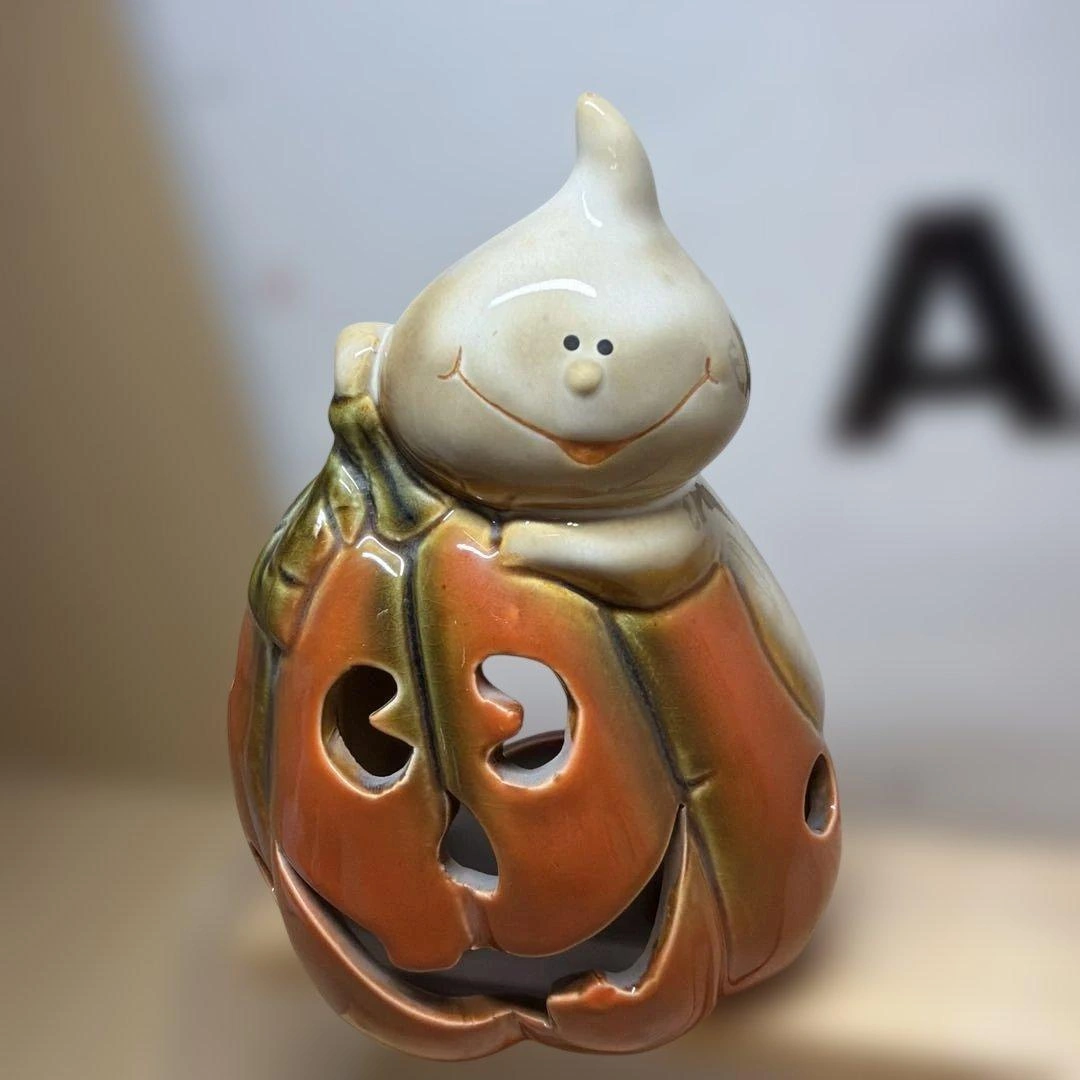 【ハロウィン】ゴースト パンプキン 陶器製 置物の写真4枚目