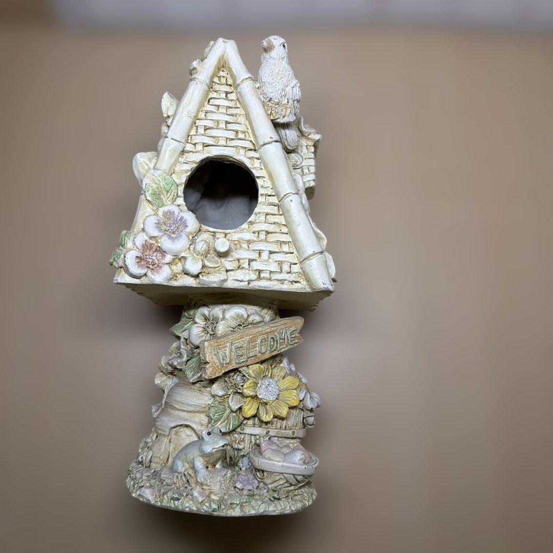 ガーデンオーナメント 置物 鳥小屋風 庭用品 鳥巣