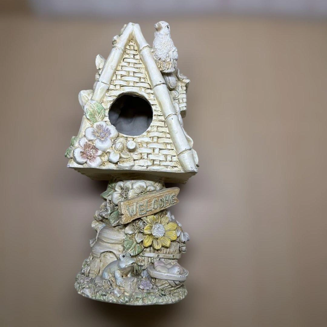 ガーデンオーナメント 置物 鳥小屋風 庭用品 鳥巣