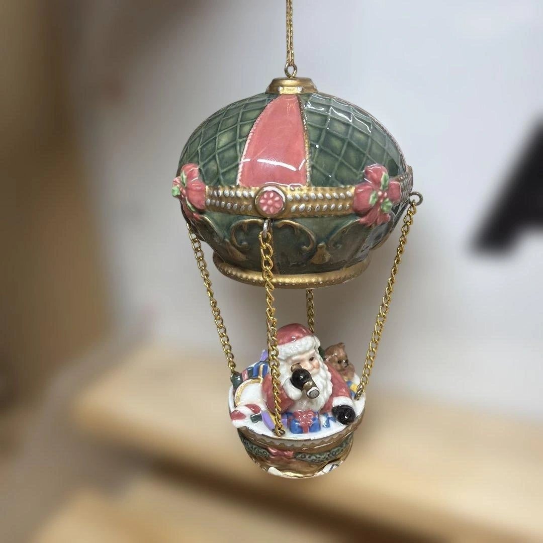 【クリスマス】サンタ 気球型 陶器製 オーナメント音楽動作確認できませんの写真2枚目