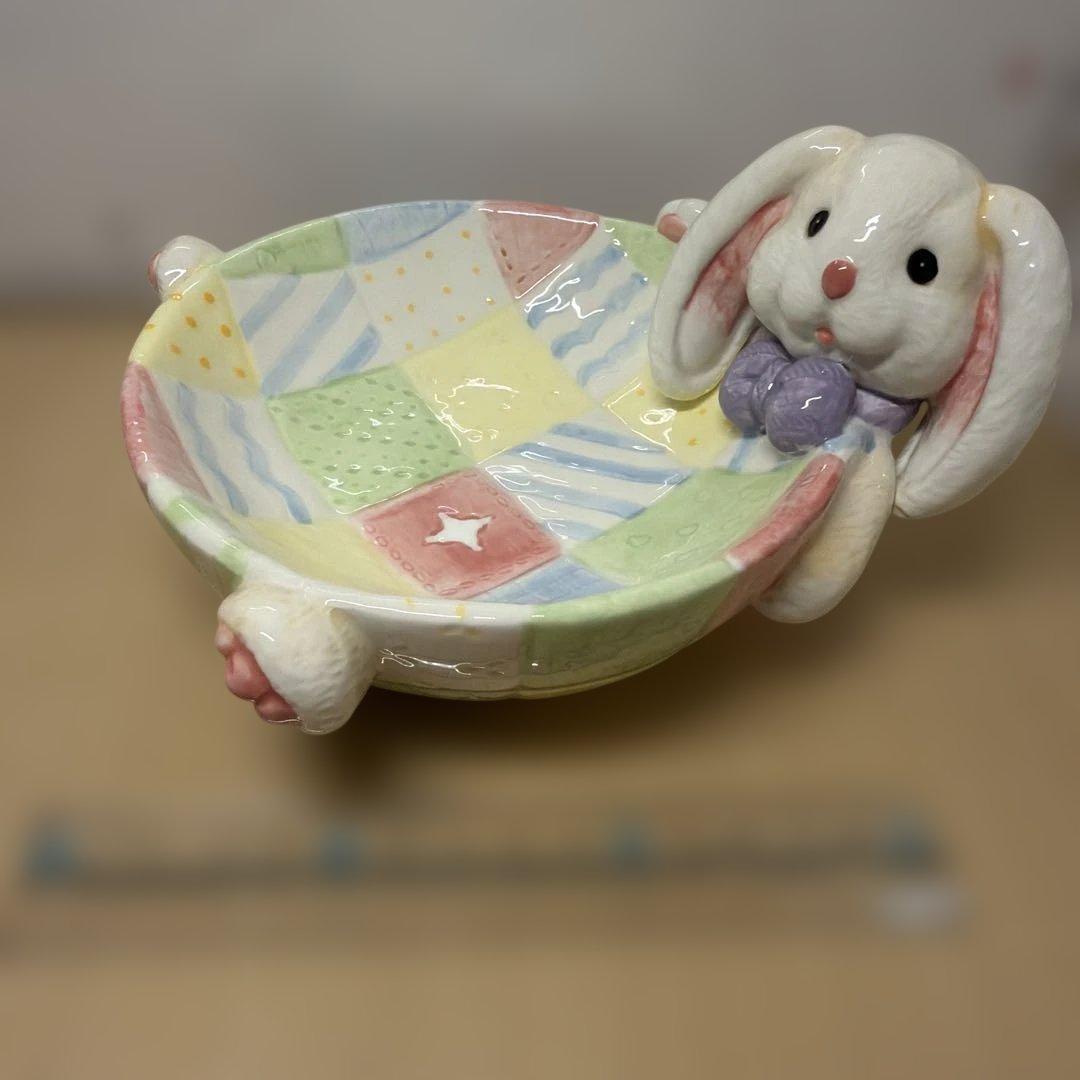 イースター 陶器製 ウサギ ボウル 小物入れ
