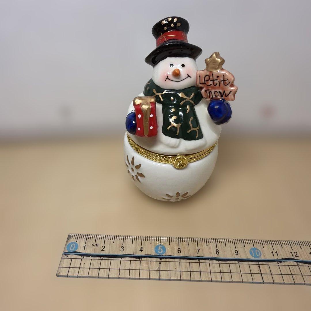 スノーマン 陶器製 小物入れ クリスマス 訳あり