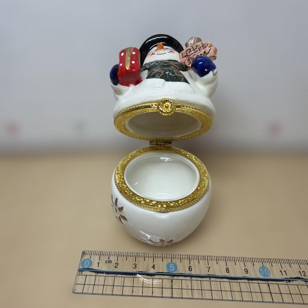 スノーマン 陶器製 小物入れ クリスマス 訳ありの写真3枚目