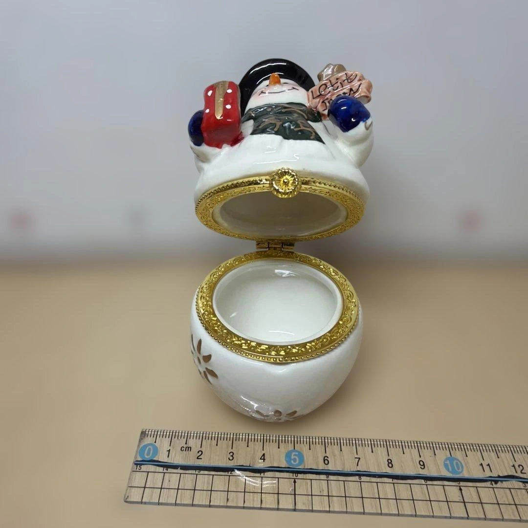 スノーマン 陶器製 小物入れ クリスマス 訳ありの写真3枚目
