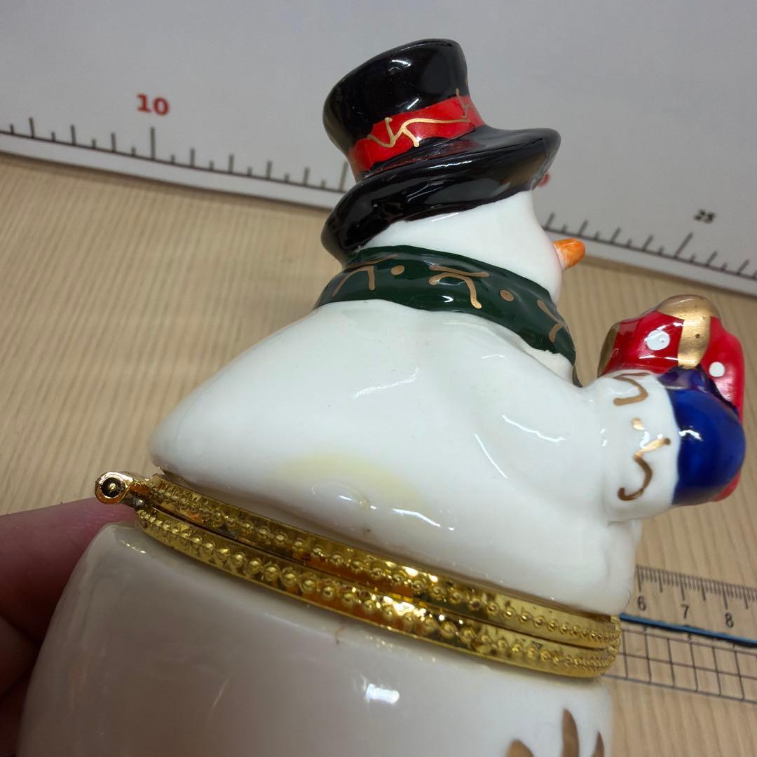 スノーマン 陶器製 小物入れ クリスマス 訳ありの写真4枚目