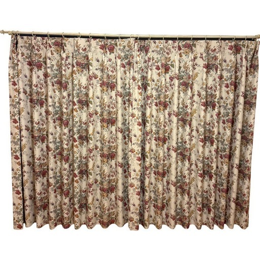 ASWAN 高級オーダーカーテン 花柄 2枚セット W110×L145