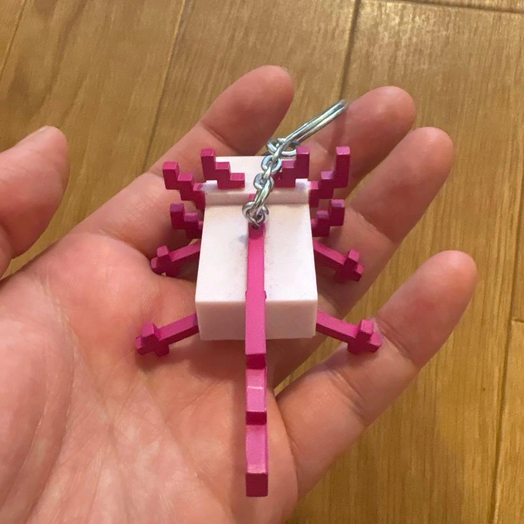 マインクラフト ウーパールーパー キーホルダー フィギュア 2種セットの写真4枚目