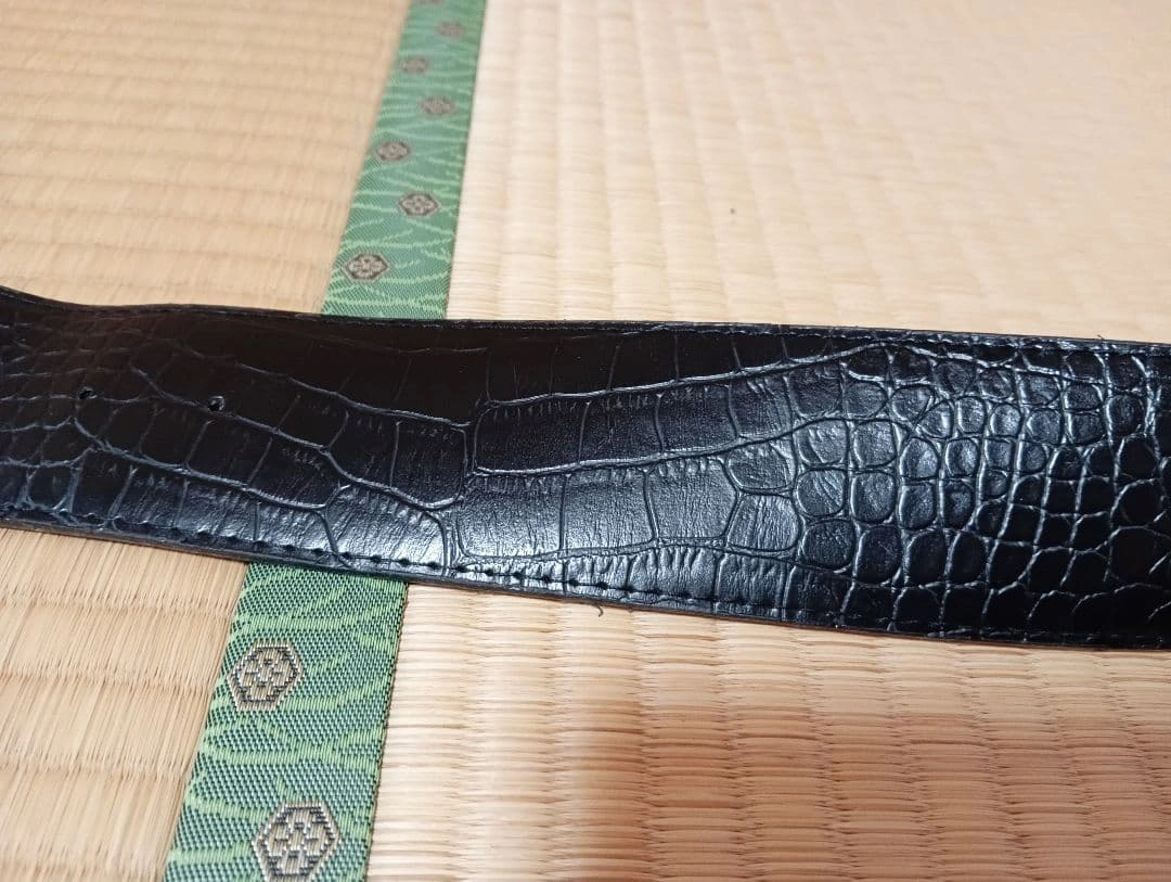 クロコダイル調 ブラック ラインストーン ベルト 15号サイズの写真3枚目